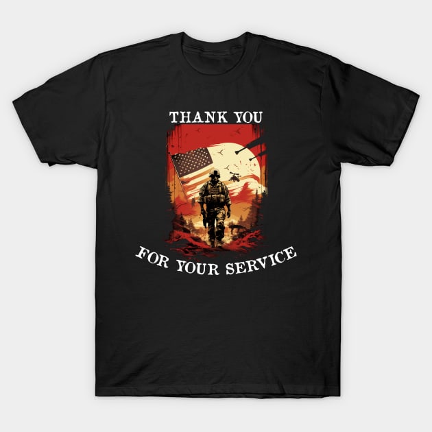 Thank You For Your Service Happy Veterans Day T-Shirt by Pro Design 501